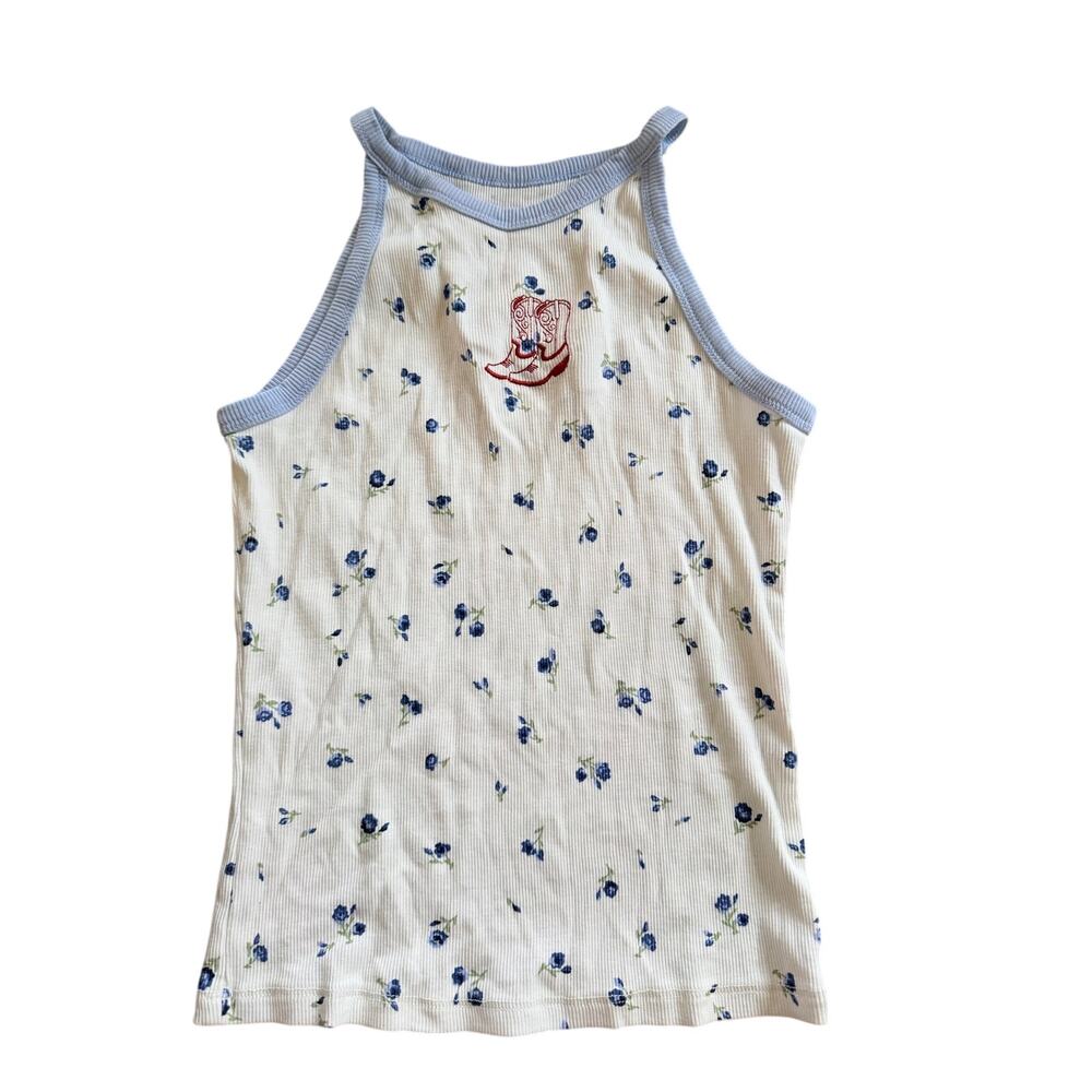 Scavenger Hunt Girls' Floral Ribbed Tank Top